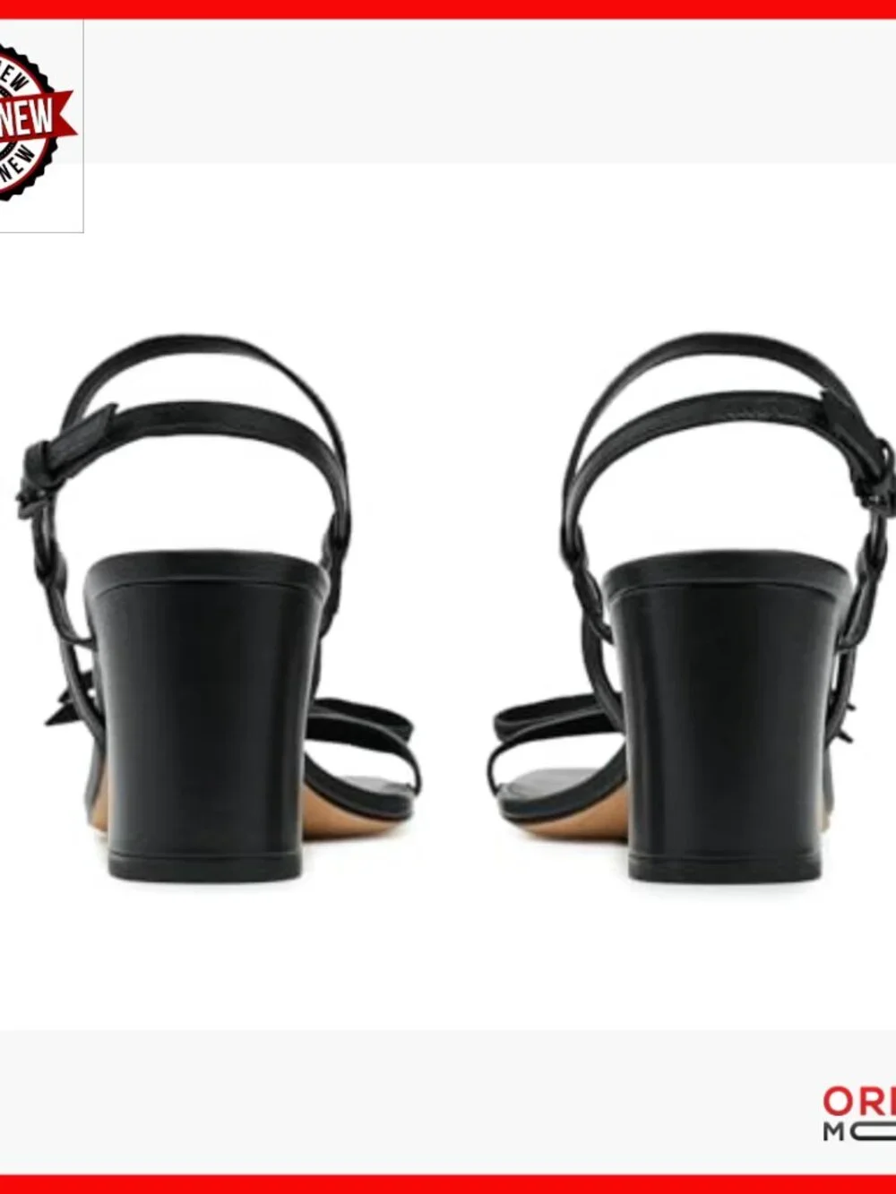 Smooth Leather Block Heel Sandals, Women's Size, Heeled